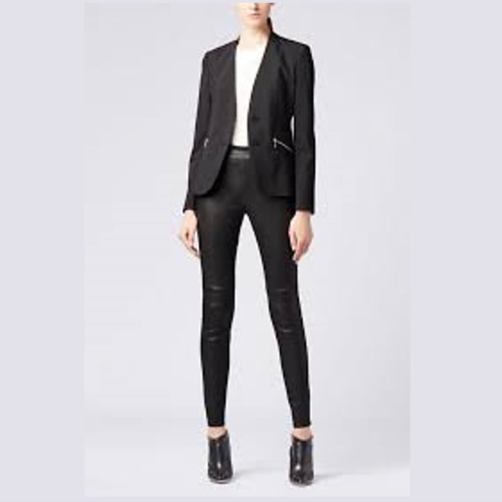 CHIC NWT $495 HUGO BOSS BLACK JOLENA WOOL BLEND BLAZER - SIZE 4